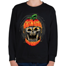 PRINTFASHION Halloween tök koponya - Gyerek pulóver - Fekete gyerek pulóver, kardigán