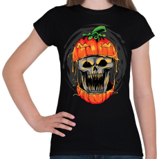 PRINTFASHION Halloween tök koponya - Női póló - Fekete