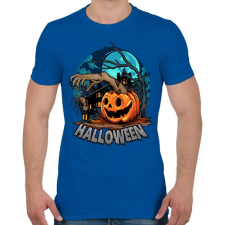 PRINTFASHION Halloween tökfej és pók - Férfi póló - Királykék férfi póló