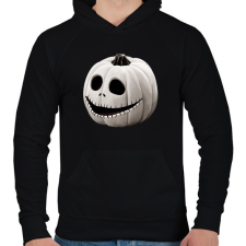 PRINTFASHION Halloween tökfej - Férfi kapucnis pulóver - Fekete férfi pulóver, kardigán