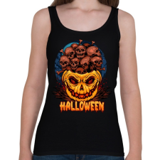 PRINTFASHION Halloween tökfej koponyákkal - Női atléta - Fekete női trikó