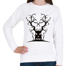 PRINTFASHION Halloween tree - Női pulóver - Fehér női pulóver, kardigán