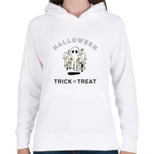 PRINTFASHION Halloween Trick or Treat - Női kapucnis pulóver - Fehér női pulóver, kardigán