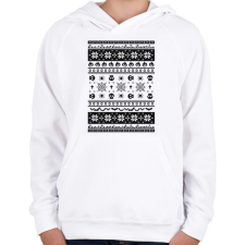 PRINTFASHION Halloweenes csúnyapulcsi minta - Gyerek kapucnis pulóver - Fehér gyerek pulóver, kardigán