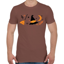 PRINTFASHION Halloweeni boszorkány - Férfi póló - Mogyoróbarna férfi póló
