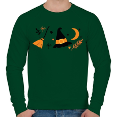PRINTFASHION Halloweeni boszorkány - Férfi pulóver - Sötétzöld