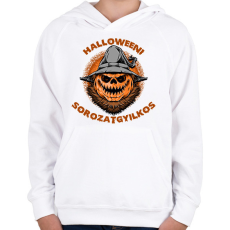 PRINTFASHION Halloweeni sorozatgyilkos - Gyerek kapucnis pulóver - Fehér