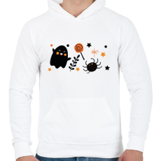 PRINTFASHION Halloweeni szellem - Férfi kapucnis pulóver - Fehér