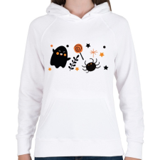PRINTFASHION Halloweeni szellem - Női kapucnis pulóver - Fehér női pulóver, kardigán