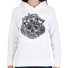 PRINTFASHION Halott király - Női kapucnis pulóver - Fehér
