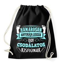 PRINTFASHION Hamarosan anyukája leszek egy csodálatos kisfiúnak - Sportzsák, Tornazsák - Fekete tornazsák
