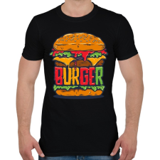 PRINTFASHION Hamburger - Férfi póló - Fekete férfi póló