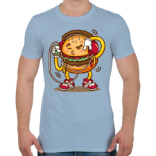 PRINTFASHION Hamburger - Férfi póló - Világoskék férfi póló