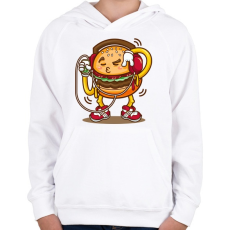 PRINTFASHION Hamburger - Gyerek kapucnis pulóver - Fehér