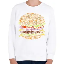 PRINTFASHION Hamburger - Gyerek pulóver - Fehér gyerek pulóver, kardigán