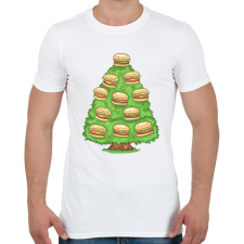 PRINTFASHION Hamburger karácsonyfa - Férfi póló - Fehér férfi póló