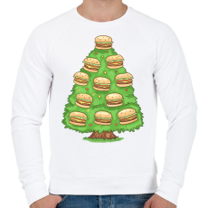 PRINTFASHION Hamburger karácsonyfa - Férfi pulóver - Fehér