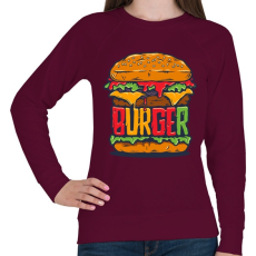 PRINTFASHION Hamburger - Női pulóver - Bordó