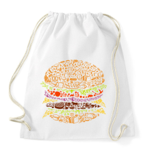 PRINTFASHION Hamburger - Sportzsák, Tornazsák - Fehér tornazsák