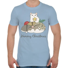 PRINTFASHION Hammy Christmas - Férfi póló - Világoskék
