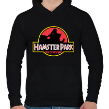 PRINTFASHION Hamster Park - Férfi kapucnis pulóver - Fekete férfi pulóver, kardigán