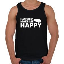 PRINTFASHION Hamsters make me happy - Férfi atléta - Fekete atléta, trikó
