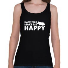 PRINTFASHION Hamsters make me happy - Női atléta - Fekete