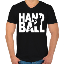 PRINTFASHION Handball - Kézilabda - Férfi V-nyakú póló - Fekete férfi póló