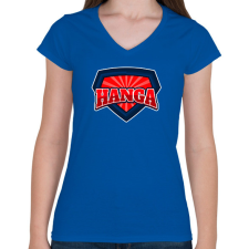 PRINTFASHION HANGA - Női V-nyakú póló - Királykék női póló