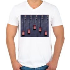 PRINTFASHION Hangmérnök - Férfi V-nyakú póló - Fehér férfi póló