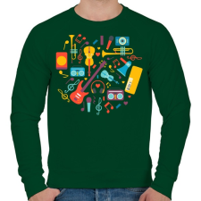 PRINTFASHION Hangszerek - Férfi pulóver - Sötétzöld férfi pulóver, kardigán