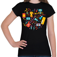 PRINTFASHION Hangszerek - Női póló - Fekete