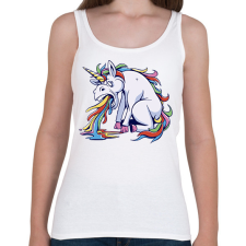 PRINTFASHION Hányós unikornis - Női atléta - Fehér női trikó