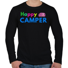 PRINTFASHION HAPPY CAMPER - Férfi hosszú ujjú póló - Fekete
