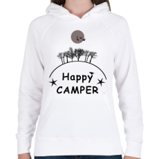 PRINTFASHION HAPPY CAMPER FF - Női kapucnis pulóver - Fehér