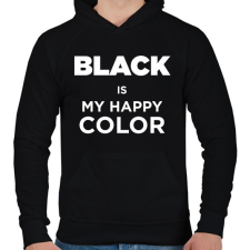 PRINTFASHION Happy color - Férfi kapucnis pulóver - Fekete férfi pulóver, kardigán