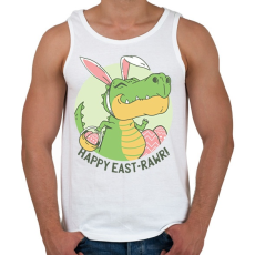 PRINTFASHION Happy East-rawr! - Férfi atléta - Fehér