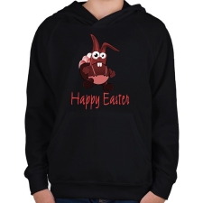 PRINTFASHION Happy Easter - Gyerek kapucnis pulóver - Fekete gyerek pulóver, kardigán