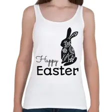 PRINTFASHION Happy Easter - Mintás nyúl - Női atléta - Fehér női trikó