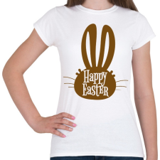 PRINTFASHION Happy Easter - Nyúlfej - Női póló - Fehér női póló