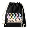 PRINTFASHION Happy Easter - Rabbit - Sportzsák, Tornazsák - Fekete