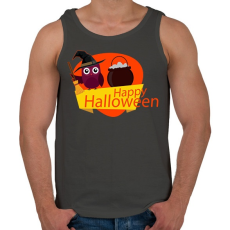 PRINTFASHION Happy Halloween Bagoly - Férfi atléta - Sötétszürke
