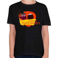 PRINTFASHION Happy Halloween Bagoly - Gyerek póló - Fekete gyerek póló