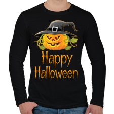 PRINTFASHION Happy Halloween  - Férfi hosszú ujjú póló - Fekete férfi póló