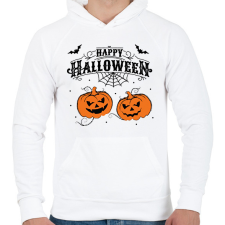 PRINTFASHION happy  halloween - Férfi kapucnis pulóver - Fehér férfi pulóver, kardigán