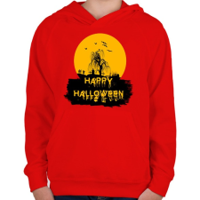 PRINTFASHION happy halloween - Gyerek kapucnis pulóver - Piros gyerek pulóver, kardigán