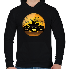 PRINTFASHION Happy Halloween Kör - Férfi kapucnis pulóver - Fekete férfi pulóver, kardigán
