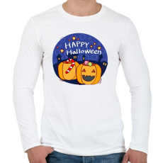 PRINTFASHION Happy Halloween Night - Férfi hosszú ujjú póló - Fehér