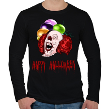 PRINTFASHION happy halloween pennywise - Férfi hosszú ujjú póló - Fekete férfi póló
