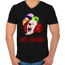 PRINTFASHION happy halloween pennywise - Férfi V-nyakú póló - Fekete férfi póló